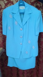 Женский летний костюм,  голубого цвета , б-у в хорош состоянии -48разм.